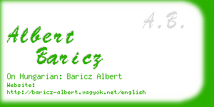 albert baricz business card